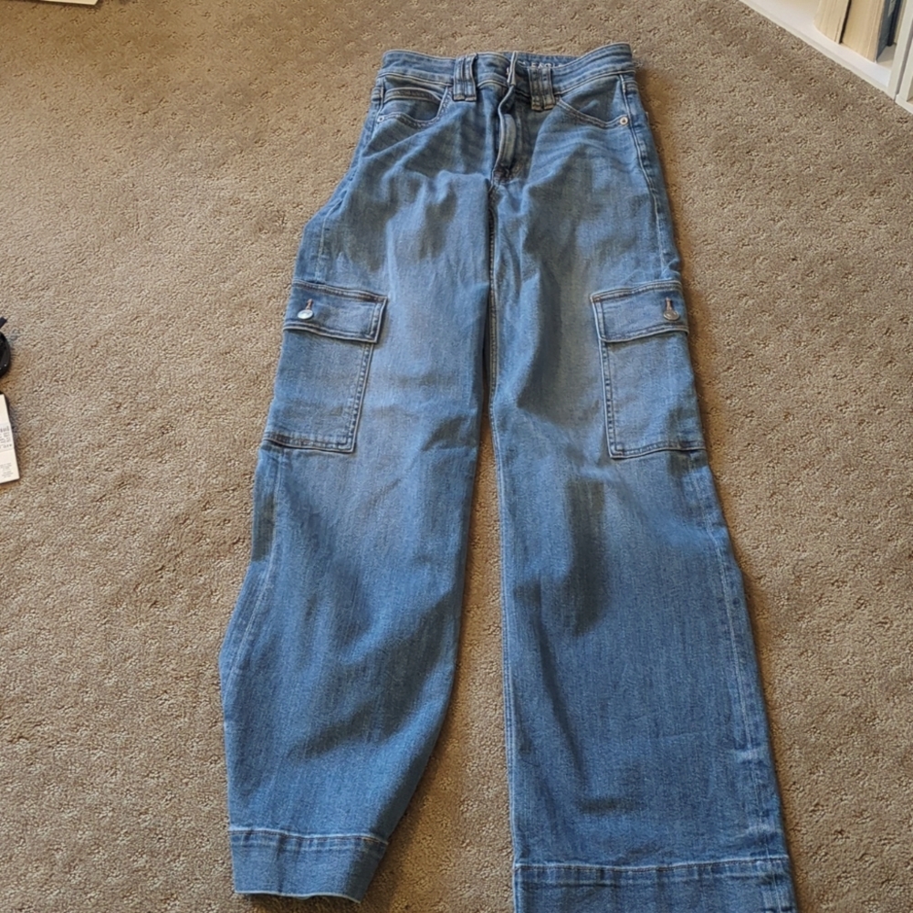 american eagle denim cargo jeans